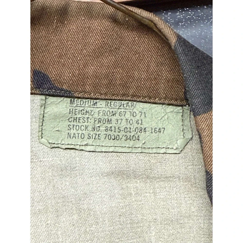 Vintage US Army Woodland‎ Camo Summer Combat Coat Jacket  Medium Long